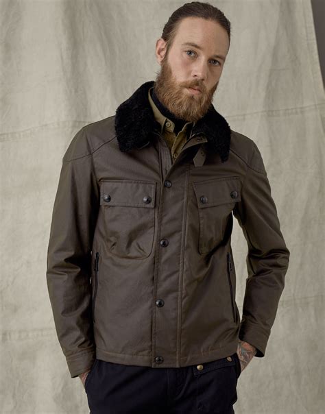 Belstaff Patrol Waxed Cotton Jacket with Shearling crafted from 8 oz. waxed cotton for a ...