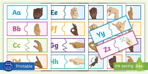 South African Sign Language Alphabet Self Correcting Puzzles