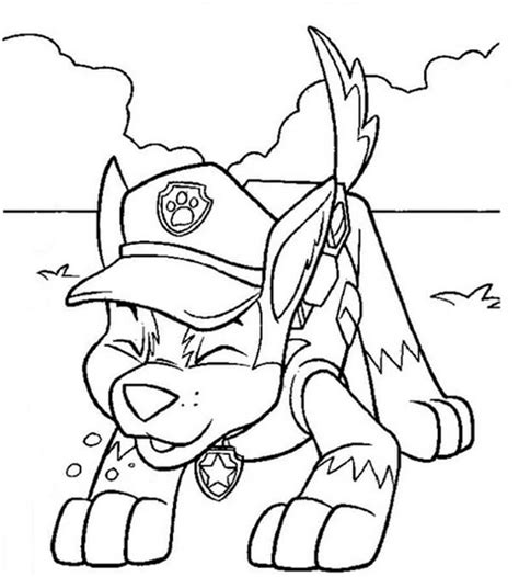 Chase Paw Patrol 14 Coloring Page - Free Printable Coloring Pages for Kids