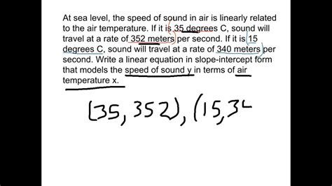 5.3 - Air Pressure Equation (Finding a linear equation given two points) - YouTube