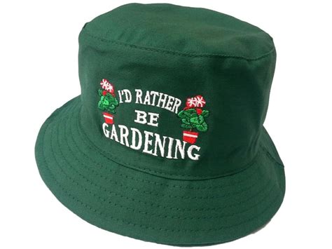 Adults "I'd Rather Be Gardening" Bush Bucket Hat / Available in Sizes Small (57 cms) Medium (58 ...