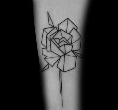 40 Geometric Rose Tattoo Designs For Men - Flower Ink Ideas