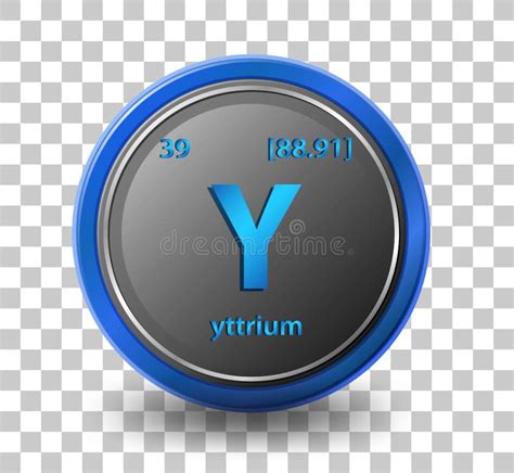 Yttrium Chemical Element. Chemical Symbol with Atomic Number and Atomic ...