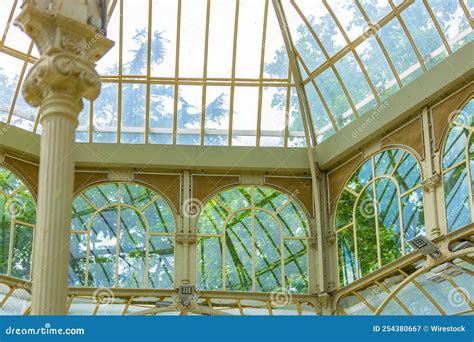 Inside of the Palacio De Cristal in Madrid Stock Image - Image of glass ...