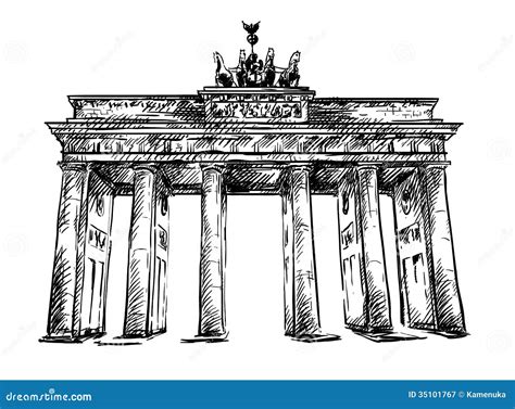 Brandenburg Gate - The Symbol Of Berlin, Germany. Vector Illustration ...