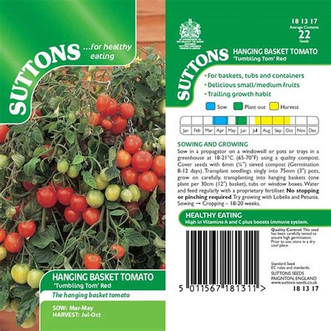 Tomato 'Tumbling Tom Red (Determinate)' - Seeds | Suttons