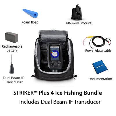 Garmin STRIKER Plus 4 Ice Fishing Bundle w/Dual Beam-IF Transducer 010-01870-30 753759264604 | eBay