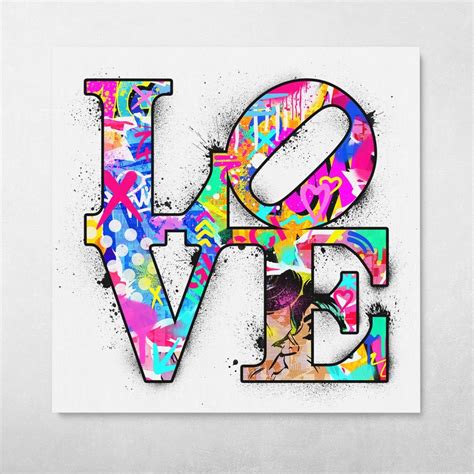 Love Graffiti (White) Street Art Pop Art Wall Art