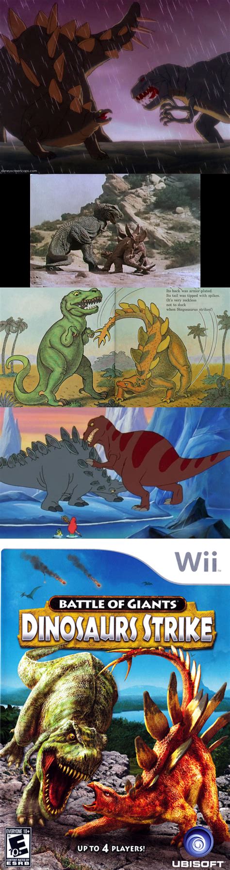 T-Rex vs Stegosaurus for years by ninjakingofhearts on DeviantArt