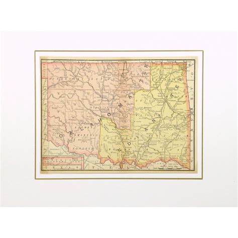 Map - Indian & Oklahoma Territory, 1891 - Original Art, Antique Maps ...