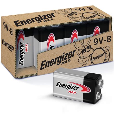 Energizer MAX 9V Batteries (8 Pack), 9 Volt Alkaline Batteries - Walmart.com - Walmart.com