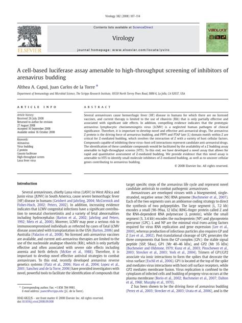 A Cell-Based Luciferase Assay Amenable To High-Throughput Screening of Inhibitors of | PDF ...