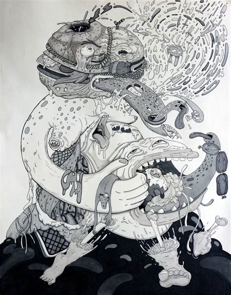 Gluttony Drawing by Răzvan Anghelache | Saatchi Art