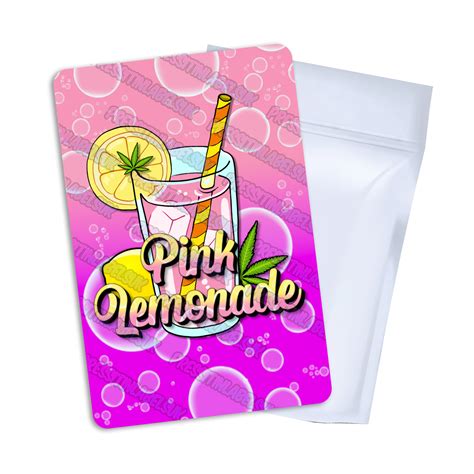 Pink Lemonade Mylar Bag Labels - Baggies Sticker Labels - Pressitin Labels