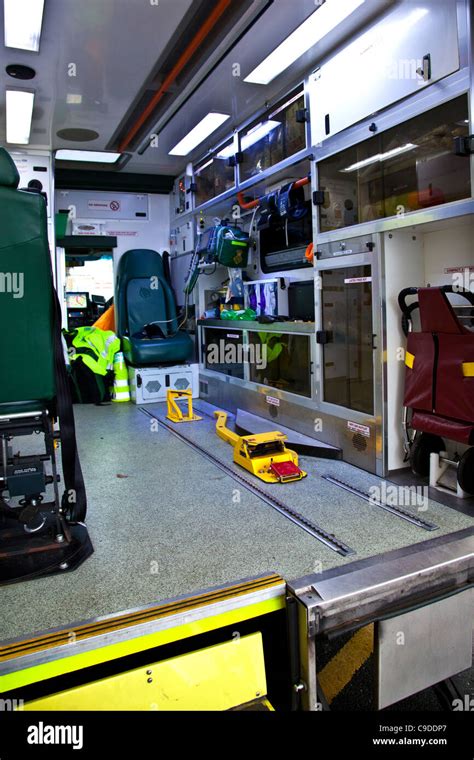 Inside of NHS Ambulance Stock Photo - Alamy