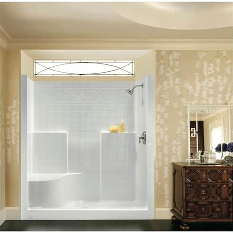 Aquatic Everyday 60 in. x 36 in. x 76 in. 1-Piece Shower Stall with ...