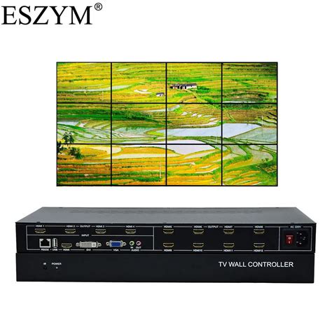 ESZYM 12 Channel TV Video Wall Controller 3x4 2x6 2x5 HDMI DVI VGA USB Video Processor-in Radio ...