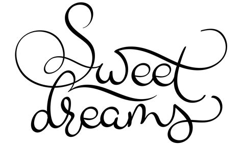 Sweet dreams text on white background. Hand drawn Calligraphy lettering ...