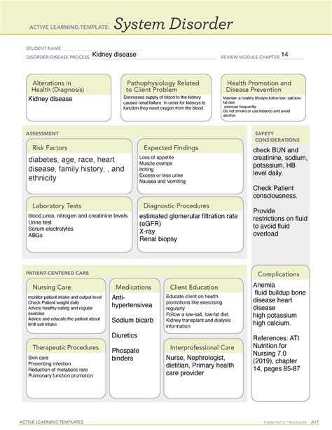 Renal Calculi System Disorder Template