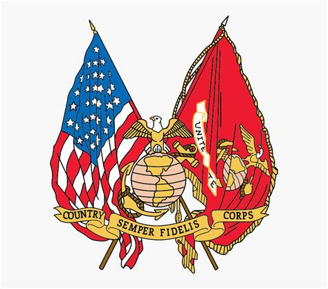 Us Flag And Marine Corps Flag Crossed, HD Png Download , Transparent ...