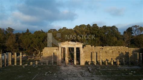 drone footage of the Temple of Zeus, Cyrene, Libya, history of Libya ...