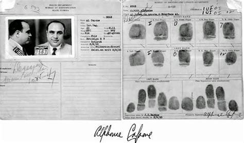 Al Capone's fingerprints, from Police Department in Miami, FL | Al ...