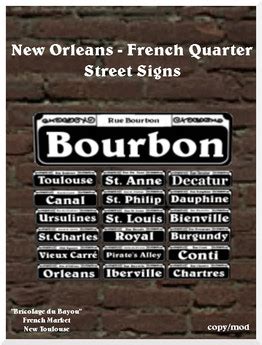 Second Life Marketplace - French Quarter Street Signs (boxed)