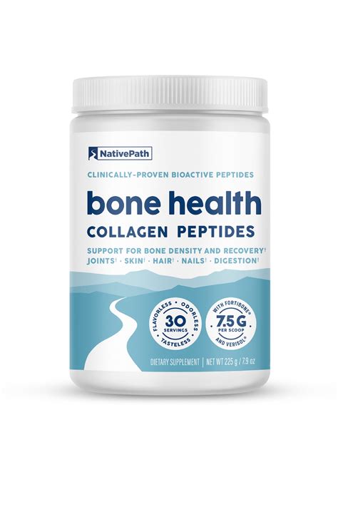 NativePath Bone Health Collagen Peptides, Type 1 & 3, Joint Support Supplement Powder, 7.9 Ounce ...