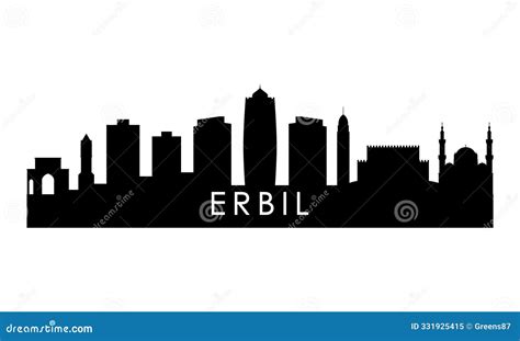 Erbil Skyline Silhouette. Cartoon Vector | CartoonDealer.com #331925415