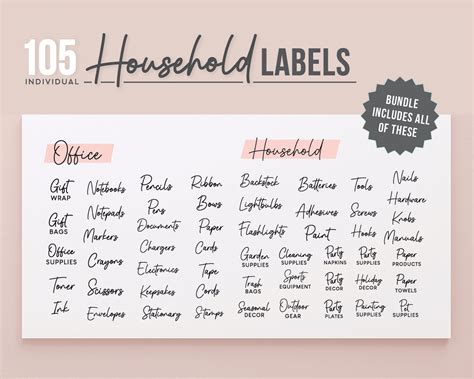 Household Labels SVG Home Storage Organization Home - Etsy