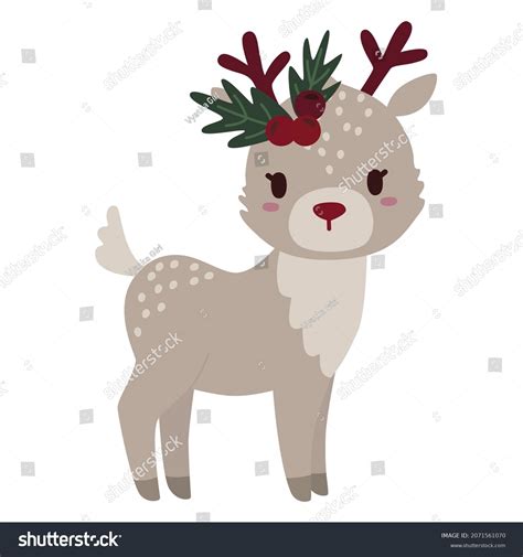 Cute Christmas Reindeer Clipart Vector Deer Stock Vector (Royalty Free ...