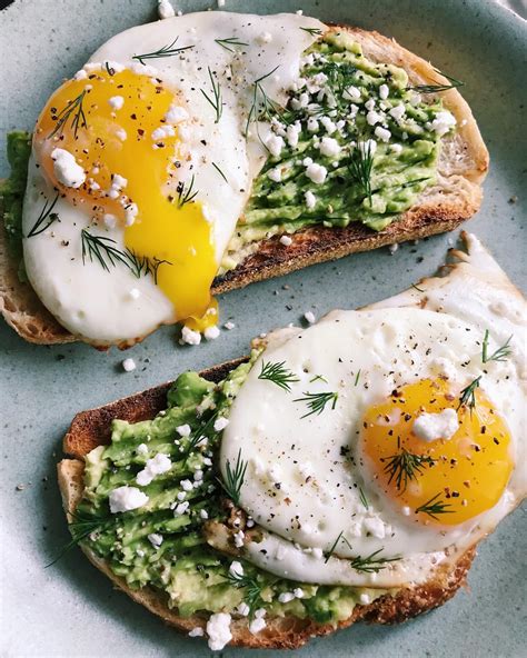 Avocado Toast with Fried Eggs, Goat Cheese and Fresh Dill Recipe | The Feedfeed