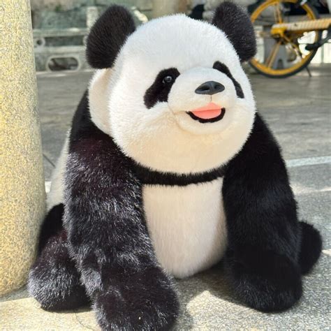 Fei Yun Panda Plush: Realistic Panda Stuffed Animal with Angle Smile