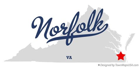 Map of Norfolk, VA, Virginia