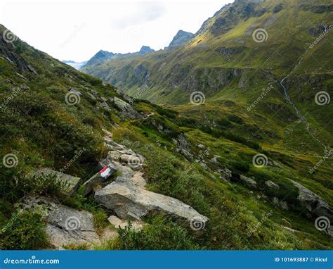 Hiking Path in the Mountains Stock Image - Image of clouds, mountain: 101693887