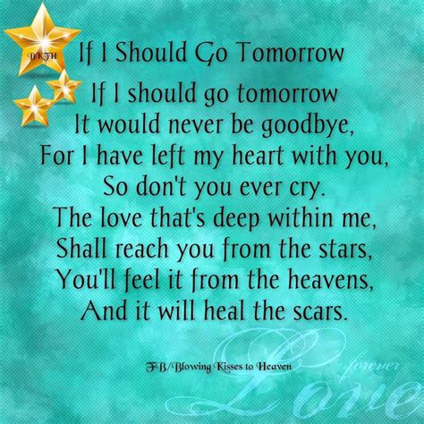 If I Should Go Tomorrow... | Bereavement quotes, Words of sympathy, Sympathy messages