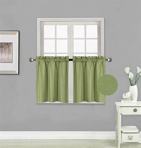 Luxury R16 Set 2pc Tier Rod Pocket Window Curtain Kitchen Restaurant ...