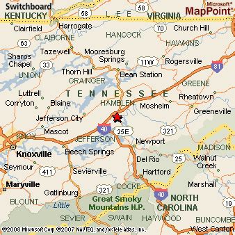 White Pine, Tennessee Area Map & More