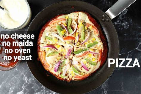 no cheese pizza recipe | pizza without cheese | no maida no oven pizza