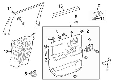 Chevrolet Silverado 1500 Door Interior Trim Panel (Rear). CREW CAB, w/o Denali, gray - 23142804 ...