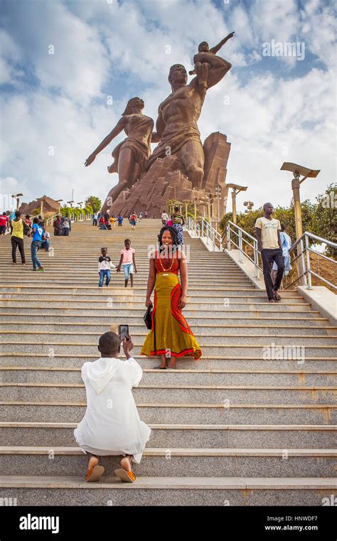 African Renaissance Monument, Dakar, Senegal. April 4, 2010. Sculptor ...