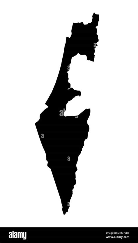 An outline map of israel in black silhouette Stock Photo - Alamy