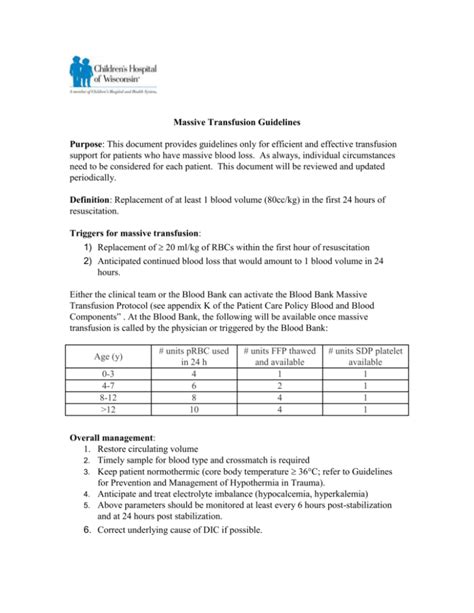 Massive Transfusion Guidelines 02