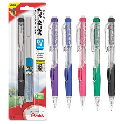 NEW Pentel Twist-Erase Click Mechanical Pencil 0.7mm, w/ Extra Lead & Erasers | eBay