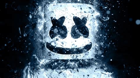 Black And White Photo Of Marshmello DJ With LED Mask 4K HD Marshmello ...