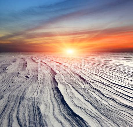 Sunset Over Snow Field stock photos - FreeImages.com