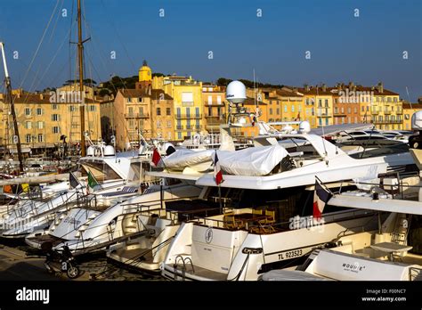 Europe. France. Var. Saint-Tropez. Yacht moored in the port of St. Tropez Stock Photo - Alamy