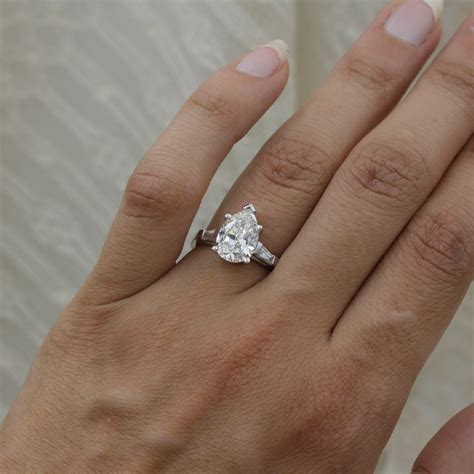 1950s 2.70ct Pear Cut Diamond Ring – Pippin Vintage Jewelry