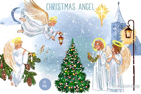 Christmas Angel Clipart, Christian Graphic by ElenaZlataArt · Creative ...