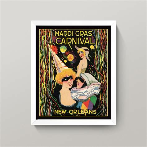 Vintage Mardi Gras Print Mardi Gras Poster Mardi Gras Wall - Etsy